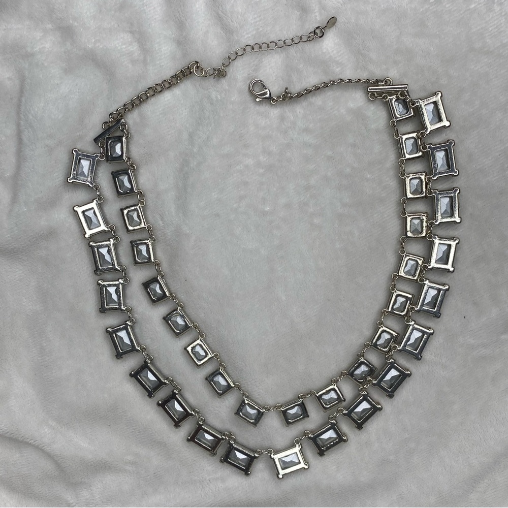 Loft Double Strand Rectangle Rhinestone Statement… - image 8